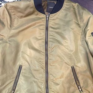 Forever 21 dark army green bomber jacket